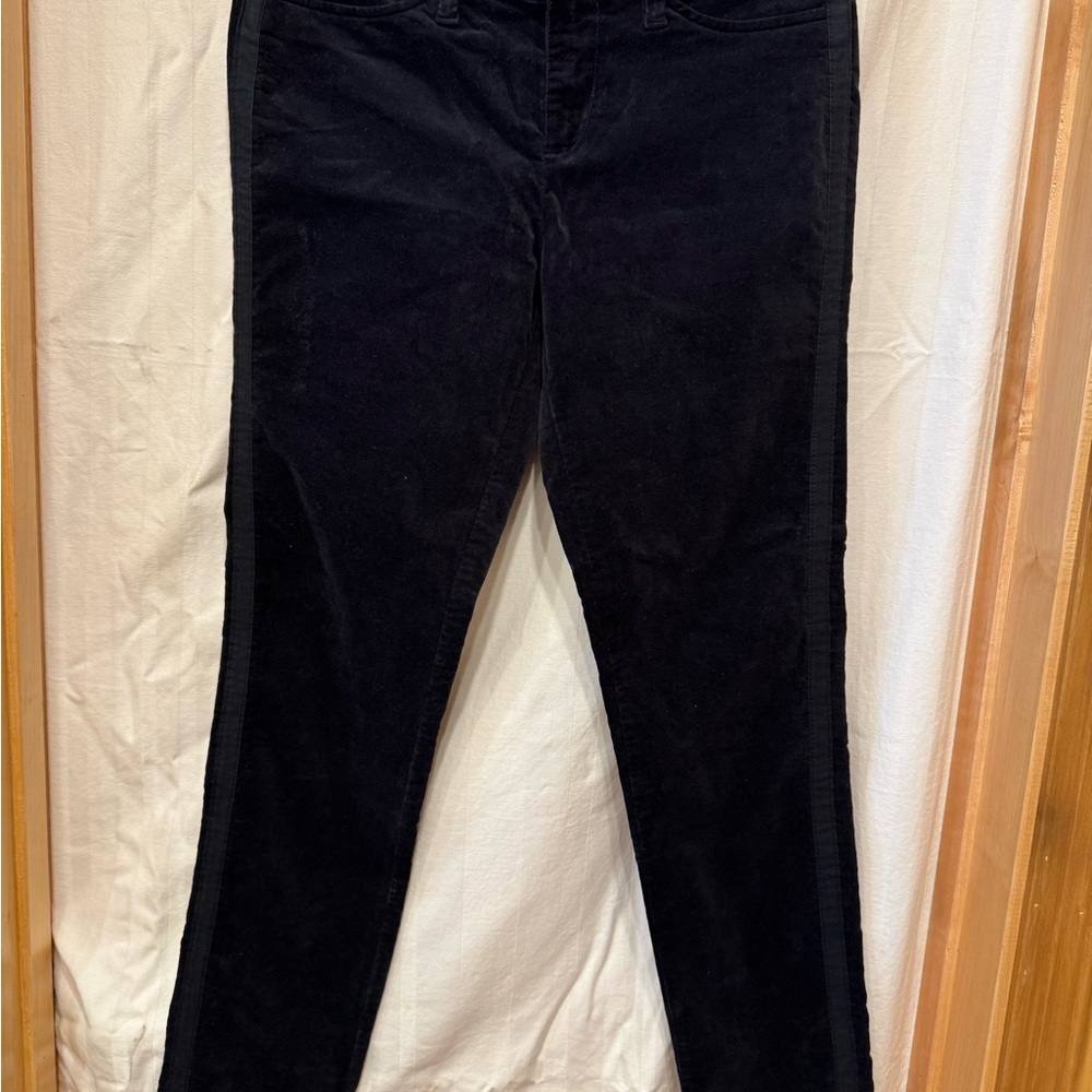 Lands' End Black Velvet Jeans Skinny NWT
